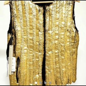 Simona Tagliaferri 24kt gold vest brand new